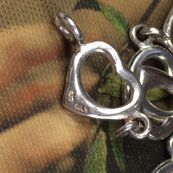 Sterling Silver Heart Link Bracelet FAS 925 - Picture 4 of 5